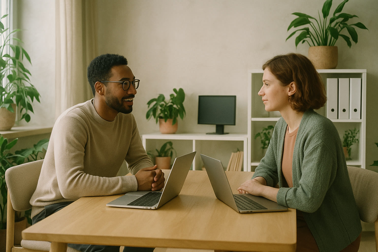 Two KBL colleagues in a one-on-one conversation
